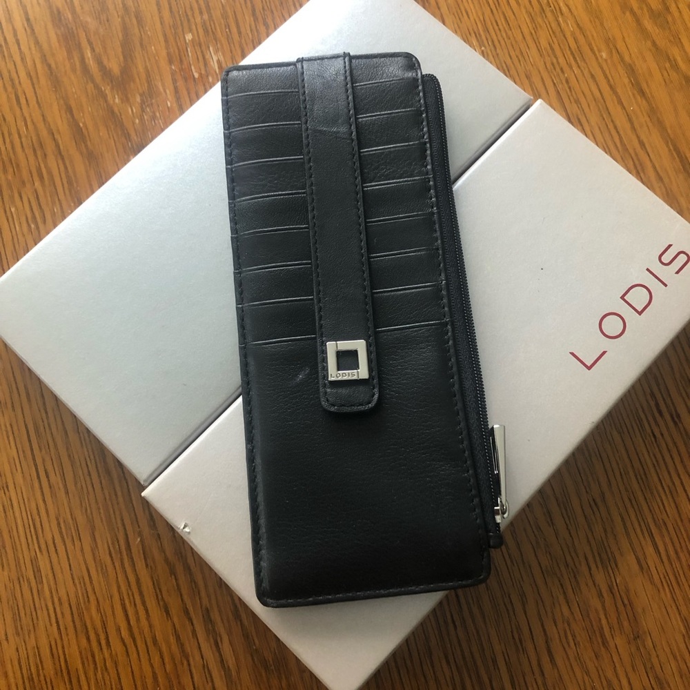 Classic LODIS leather card holder- black